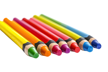 Colorful pencils arranged in a rainbow gradient  Various vibrant colors