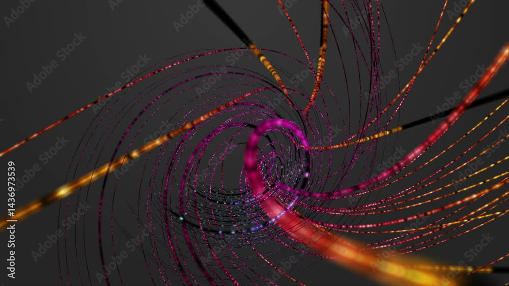 Poster futuristic video animation with stripe wave object in slow motion, 4096x2304 loop 4k