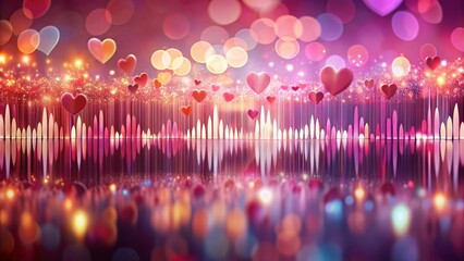 Valentine's Day Love Mixtape Cover: Sound Waves of Hearts