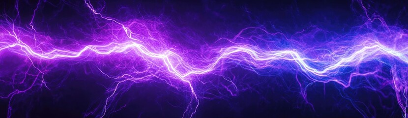 Striking Purple Lightning Bolts Bright Electricity Sparks Against A Dark Background Abstract Energy Light Effects