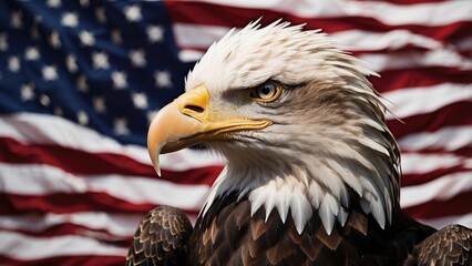 Naklejka premium American Flag Eagle Vector – Patriotic USA Symbol Design Art