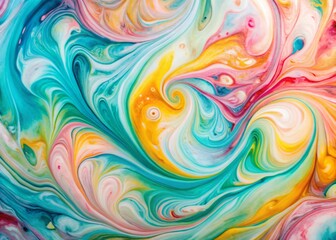Obraz premium Vibrant Pastel Marble Painting: Swirling Hues Abstract Art for Home Decor