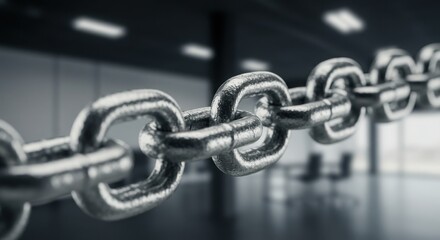 Naklejka premium close-up of a thick chain link symbolizing strength and security in business