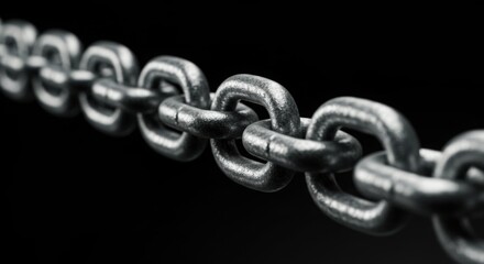 Fototapeta premium close-up of a thick chain link symbolizing strength and security in business