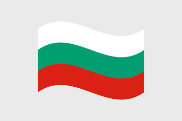 Flag of Bulgaria. Bulgaria wavy flag digital vector illustration. Fluttering flag.