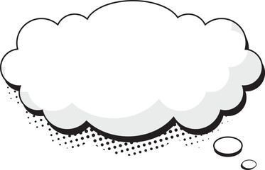 Blank pop art thought bubble for comic. Comic style blank thought bubble for pop art design. Empty comic cloud bubble for speech and thought