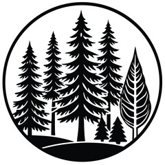 Obraz premium Hemlock trees icon set on white background