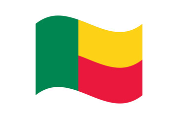 Flag of Benin. Benin wavy flag digital vector illustration. Fluttering flag.
