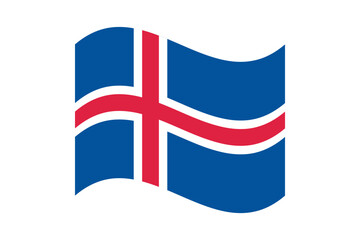 Obraz premium Flag of Iceland. Iceland wavy flag digital vector illustration. Fluttering flag.