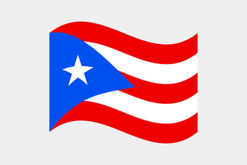 Flag of Puerto Rico. Puerto Rico wavy flag digital vector illustration. Fluttering flag.