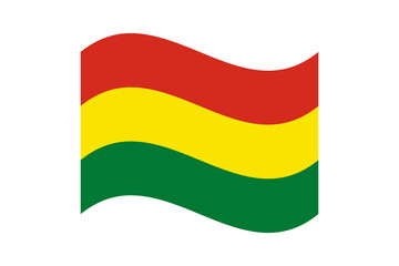 Flag of Bolivia. Bolivia wavy flag digital vector illustration. Fluttering flag.