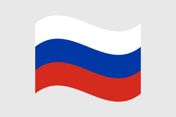 Flag of Russia. Russia wavy flag digital vector illustration. Fluttering flag.