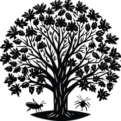 Locust trees icon set on white background