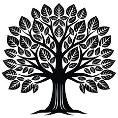 Mahogany trees icon set on white background