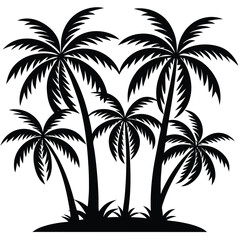 Palm trees isolated on white background