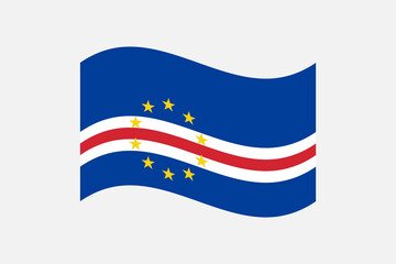 Flag of Cape Verde. Cape Verde wavy flag digital vector illustration.