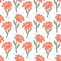 Seamless Pattern Pink Flower Background.
