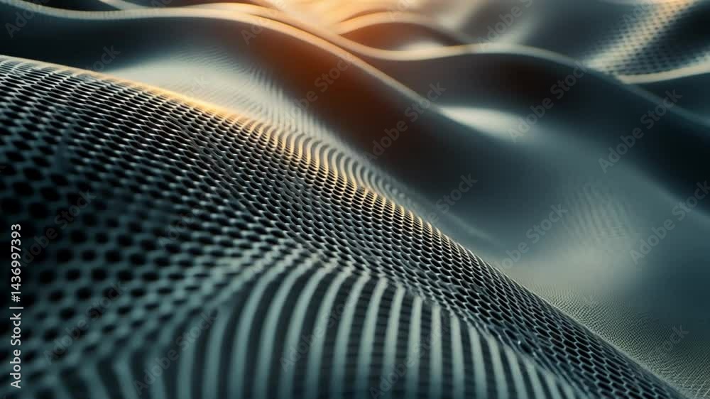 Poster close up view of textured surface with wavy pattern and intricate details, showcasing depth and move