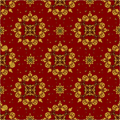 The wallpaper is a luxury red floor decorated with  gold flowers.original vector.