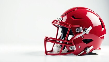 Fototapeta premium American football helmet, pristine white backdrop , clean, plastic, icon