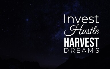 Investing in dreams hustling for success in the business landscape at night inspirational graphic design