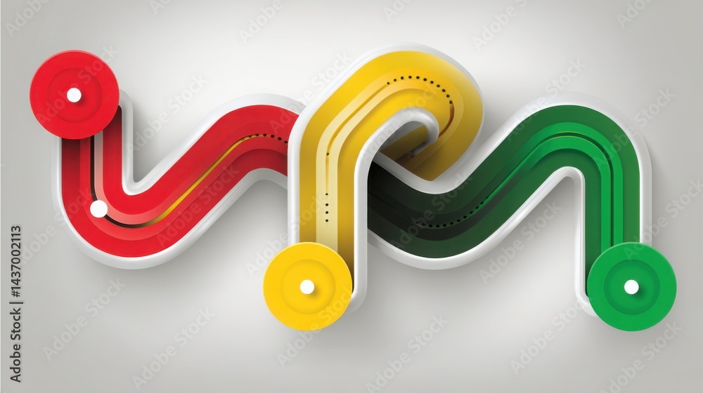 Aufkleber colorful abstract design representing customer journey ai map and visualizing behavior-based insight