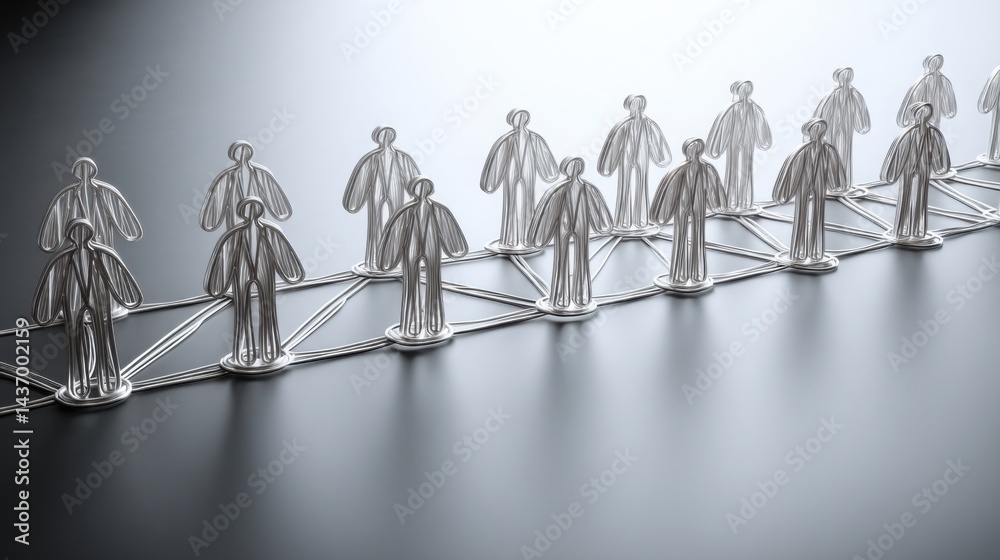 Aufkleber group of people standing in a line illustrating customer journey ai map and visualizing behavior-bas