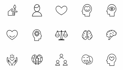 mental health line icon big set  anxiety  stress  .eps