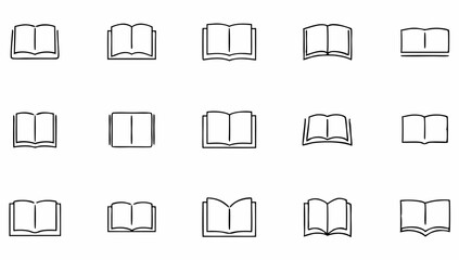 open book icon pictogram set illustration.eps