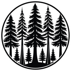 Obraz premium Sequoia trees icon on white background
