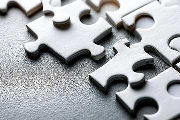 Fototapeta premium Puzzle Pieces Illustrating Collaboration and Teamwork in a Minimalistic Style on a Textured Surface