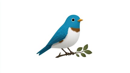 A bird's peaceful perch, serene nature scene of bird on leafy branch 