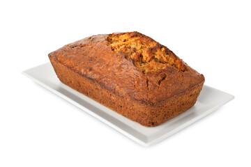 One tasty carrot cake isolated on white