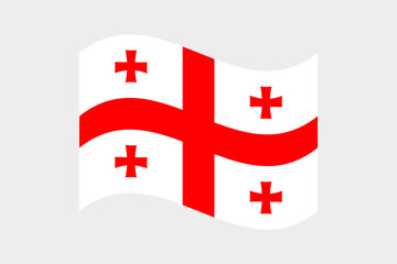 Flag of Georgia. Georgia wavy flag digital vector illustration.