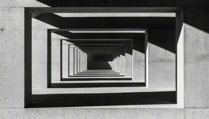 Fototapeta premium Geometric concrete tunnel