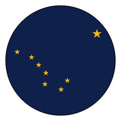 Flag of Alaska. Black edge. Alaska circle flag logo icon computer vector illustration design.
