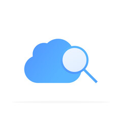 cloud search icon, colored flat vector. modern and minimalist design.