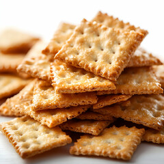 Stacked crackers light golden brown