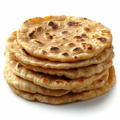 Stacked flatbreads ready to eat