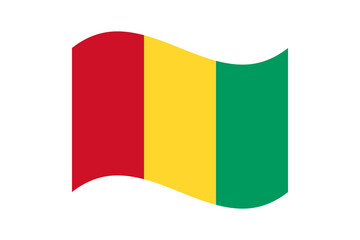 Flag of Guinea. Guinea wavy flag digital vector illustration.