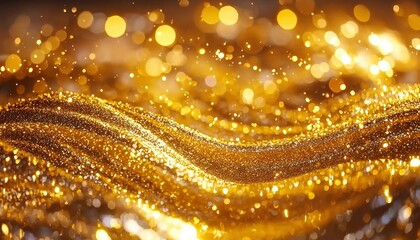 Gold glitter abstract waves