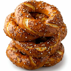 Stacked pretzels bakery products food photography