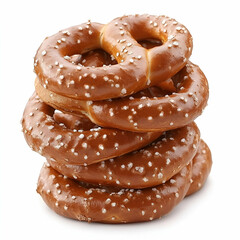 Stacked pretzels close up food photography