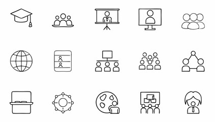 Fototapeta premium set of e learning related line icons education o.eps