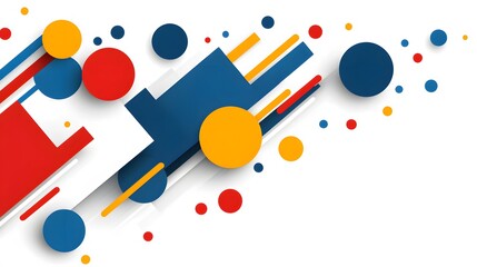 Abstract Geometric Shapes Background Red Blue Yellow Circles