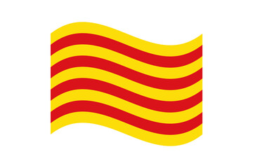 Flag of Catalonia. Catalonia wavy flag digital vector illustration.