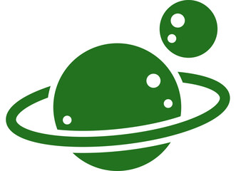 Planet with ring and moon