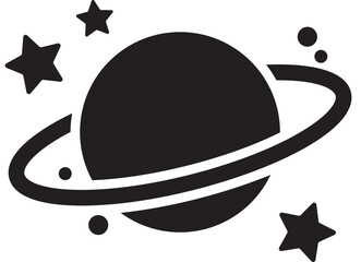 Planet with ring and stars