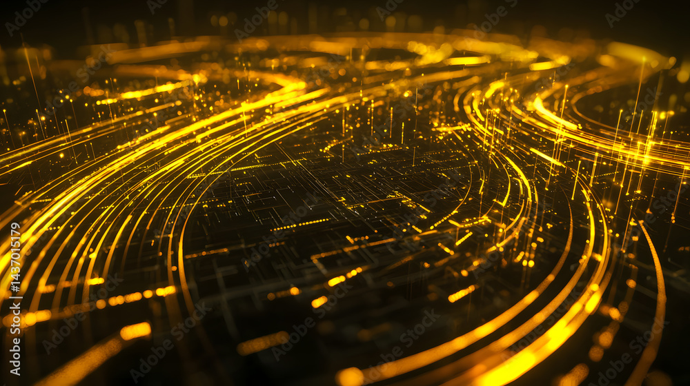 Poster implementing ai neural networks smart flows in technology digital spaces educational insights
