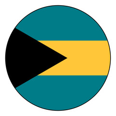 Flag of Bahamas. Black edge. Bahamas circle flag logo icon computer vector illustration design.